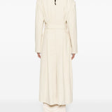Trench con applicazione floreale in beige - donna 