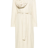 Trench con applicazione floreale in beige - donna 