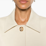 Trench con applicazione floreale in beige - donna 