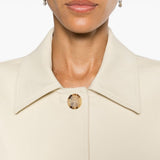 Trench con applicazione floreale in beige - donna 