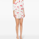 Mini abito con stampa floreale in bianco - donna 