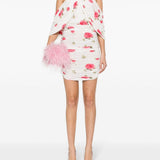 Mini abito con stampa floreale in bianco - donna 