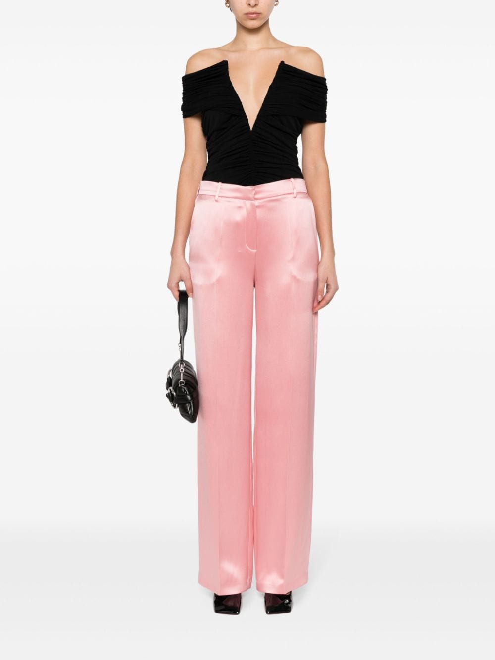 Pantaloni a vita alta in rosa - donna 