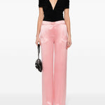 Pantaloni a vita alta in rosa - donna 