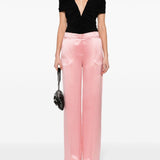 Pantaloni a vita alta in rosa - donna 