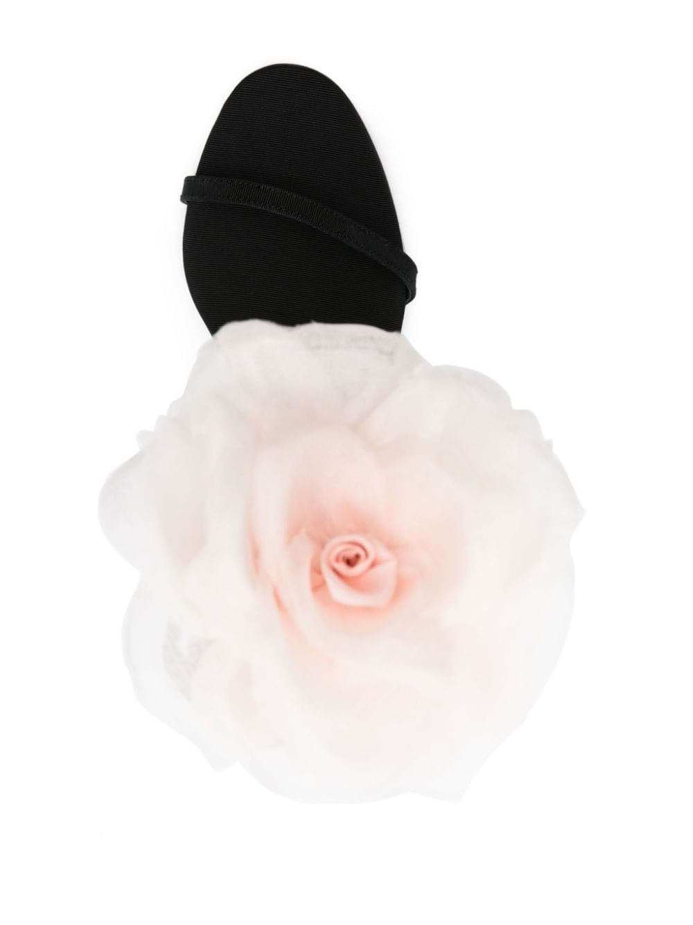 Sandali con applicazioni a fiore in nero - donna 