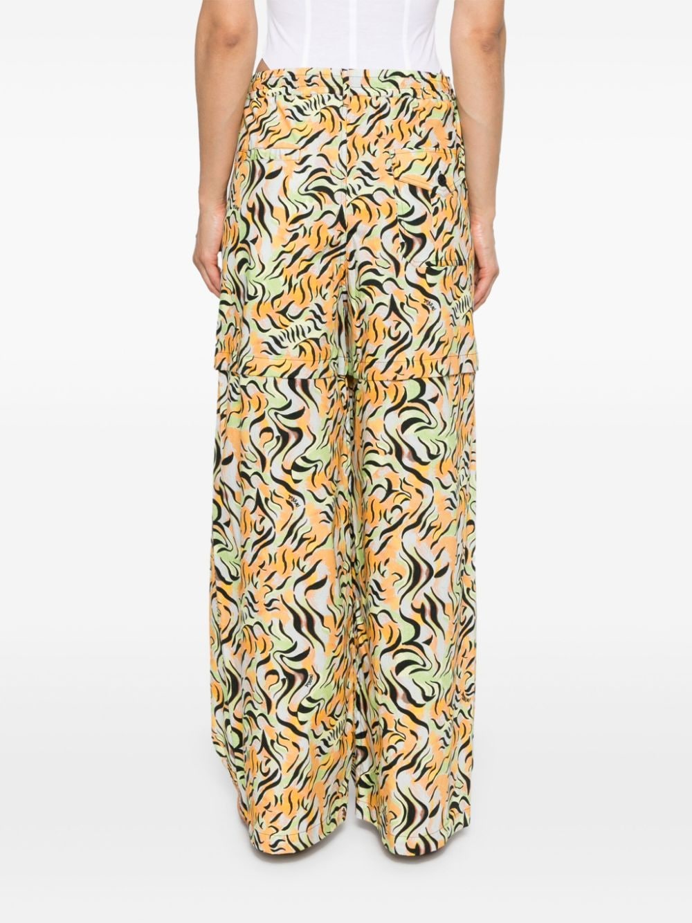 Pantaloni dritti con stampa in multicolore di Marni - donna 