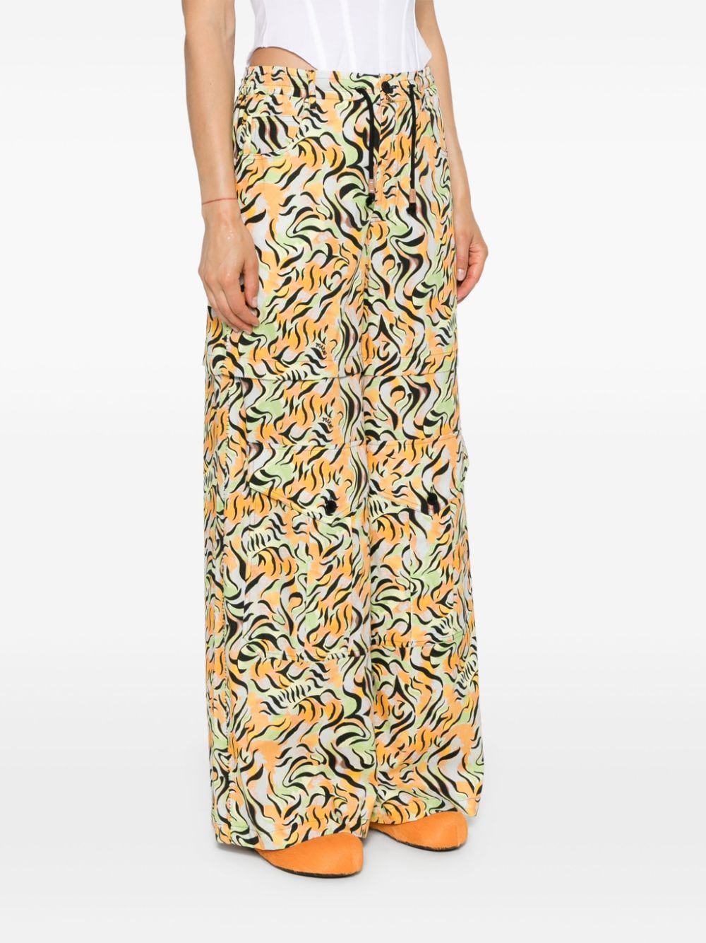 Pantaloni dritti con stampa in multicolore di Marni - donna 