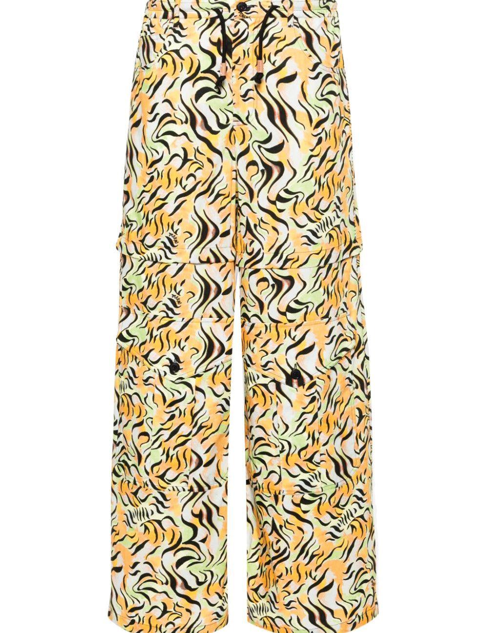 Pantaloni dritti con stampa in multicolore di Marni - donna 