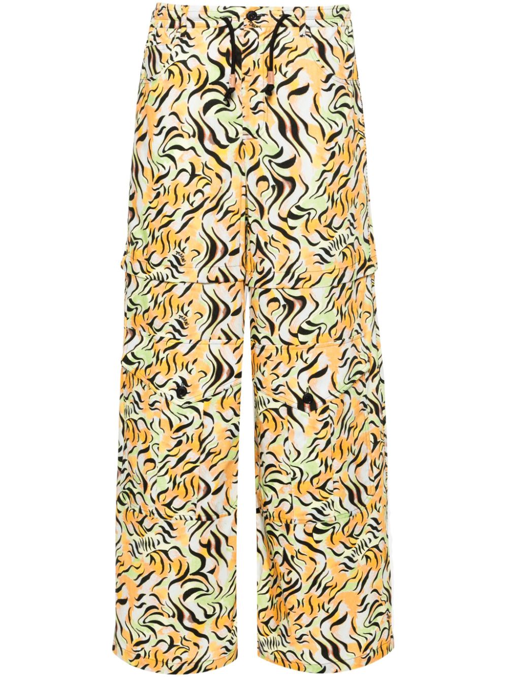 Pantaloni dritti con stampa in multicolore di Marni - donna 