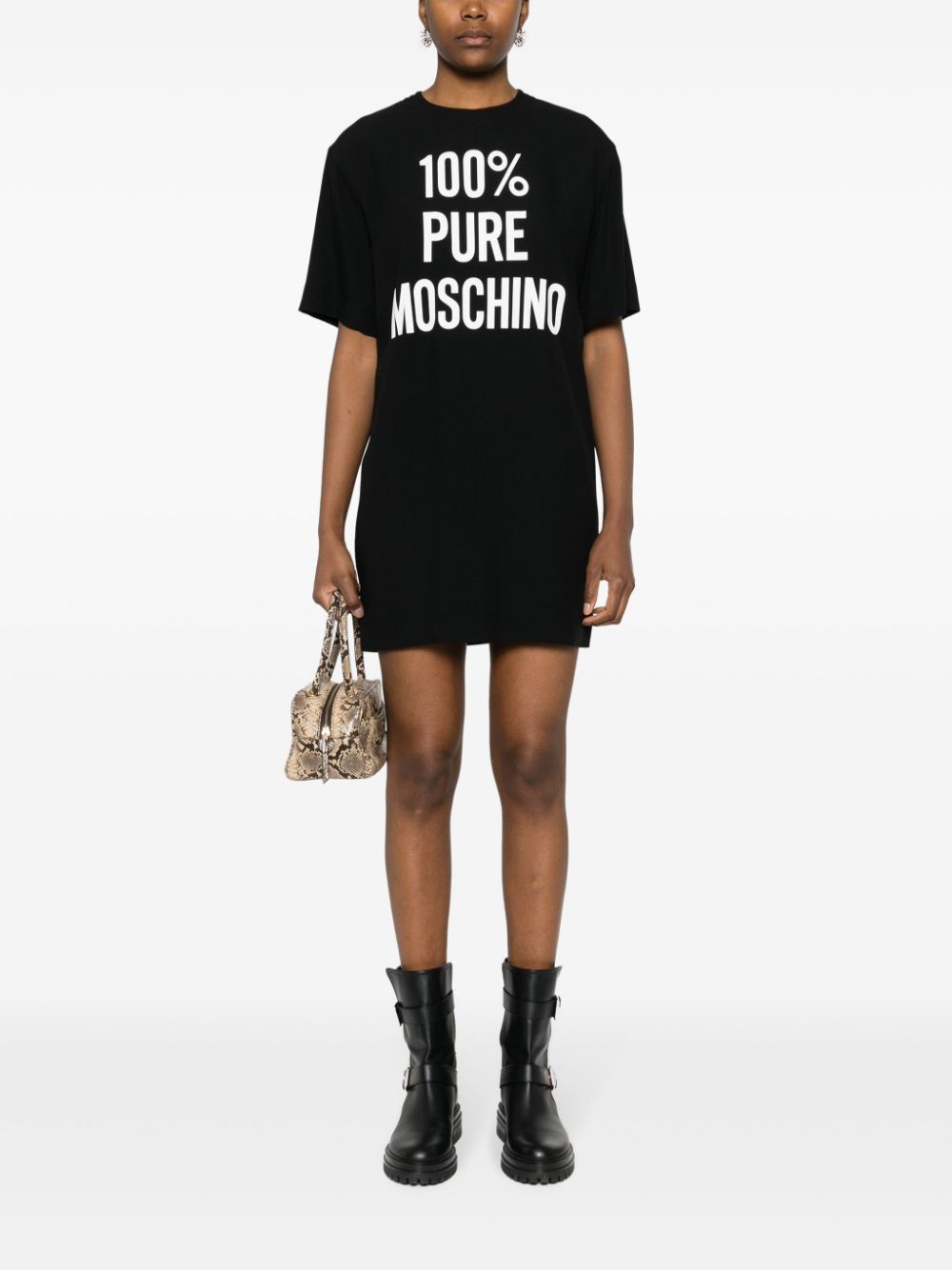 Abito con stampa in nero - donna 