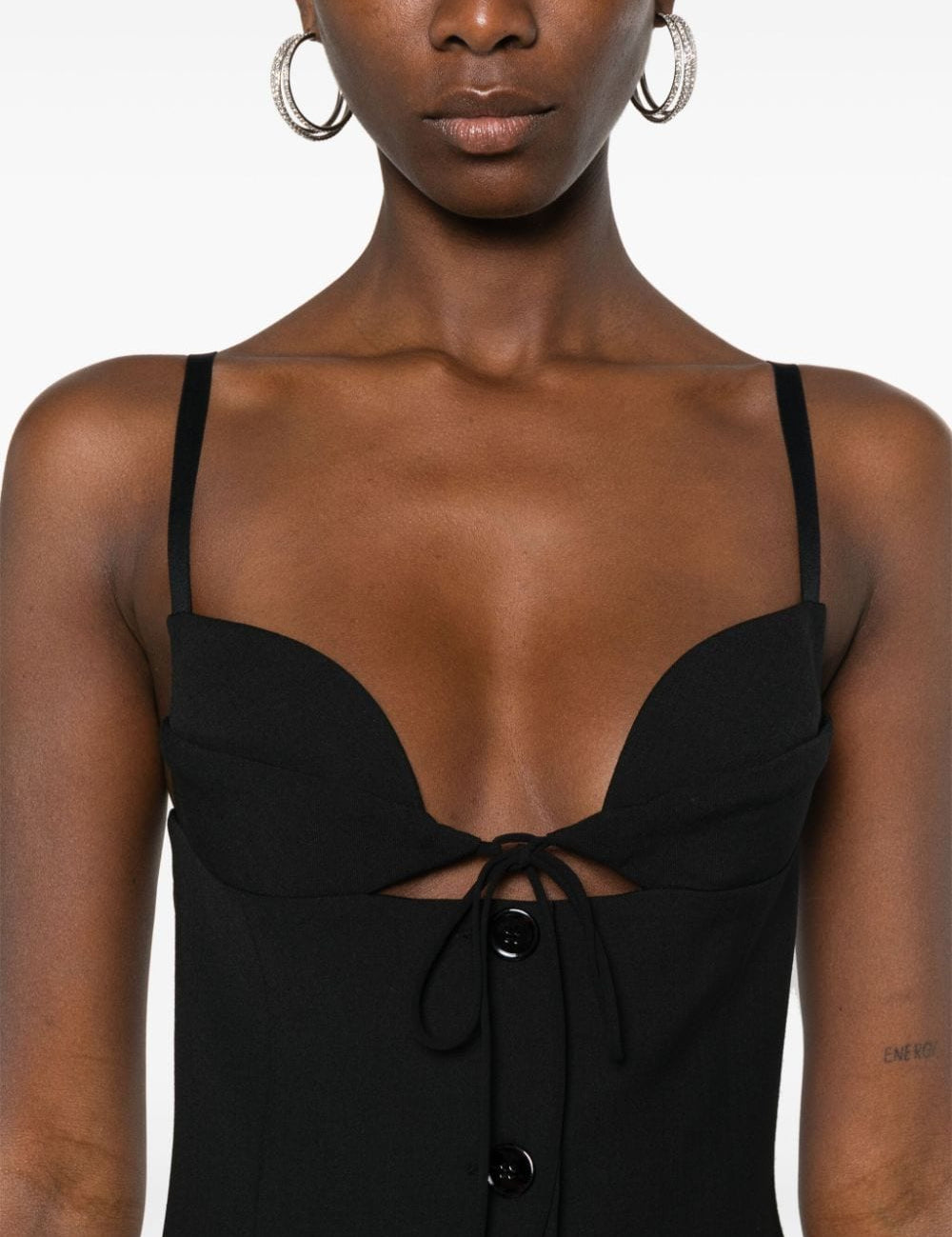Abito nero dettaglio cut-out in nero - donna 