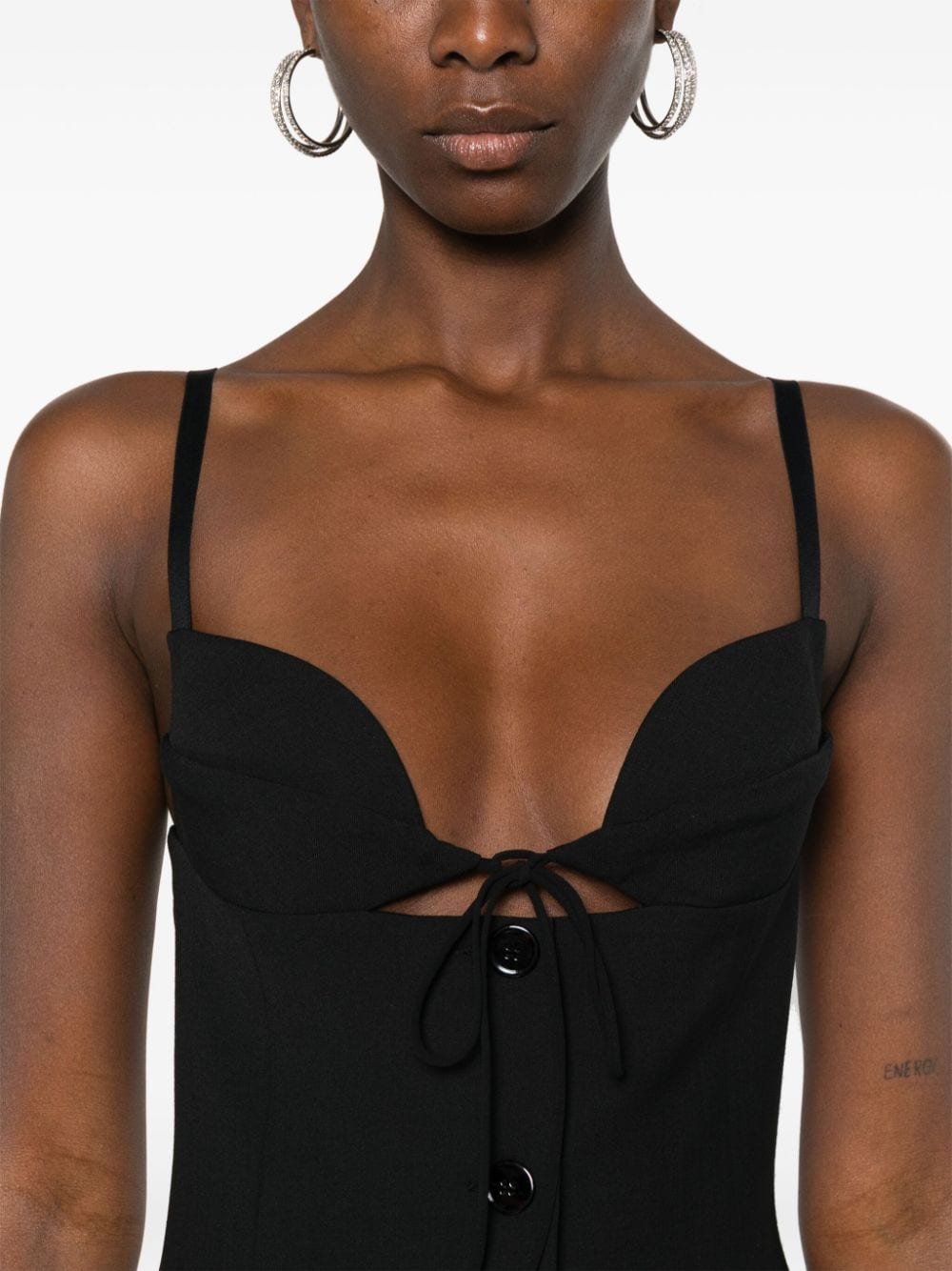 Abito nero dettaglio cut-out in nero - donna 