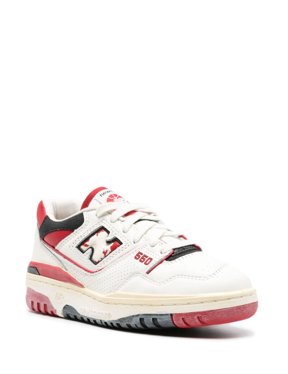 Sneakers basse 550 in bianco e rosso - unisex 