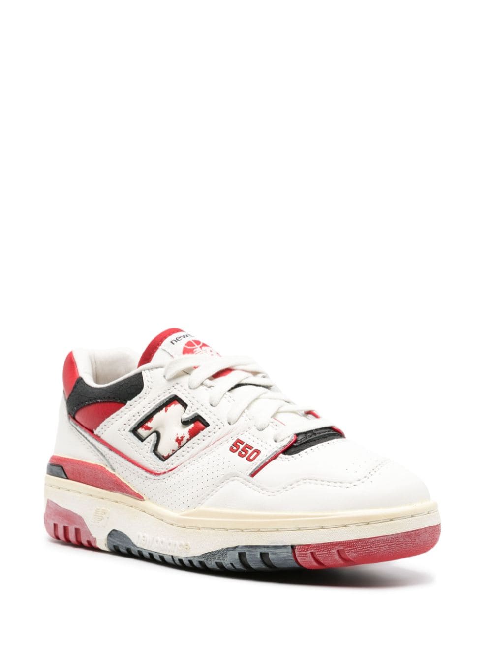 Sneakers basse 550 in bianco e rosso - unisex 