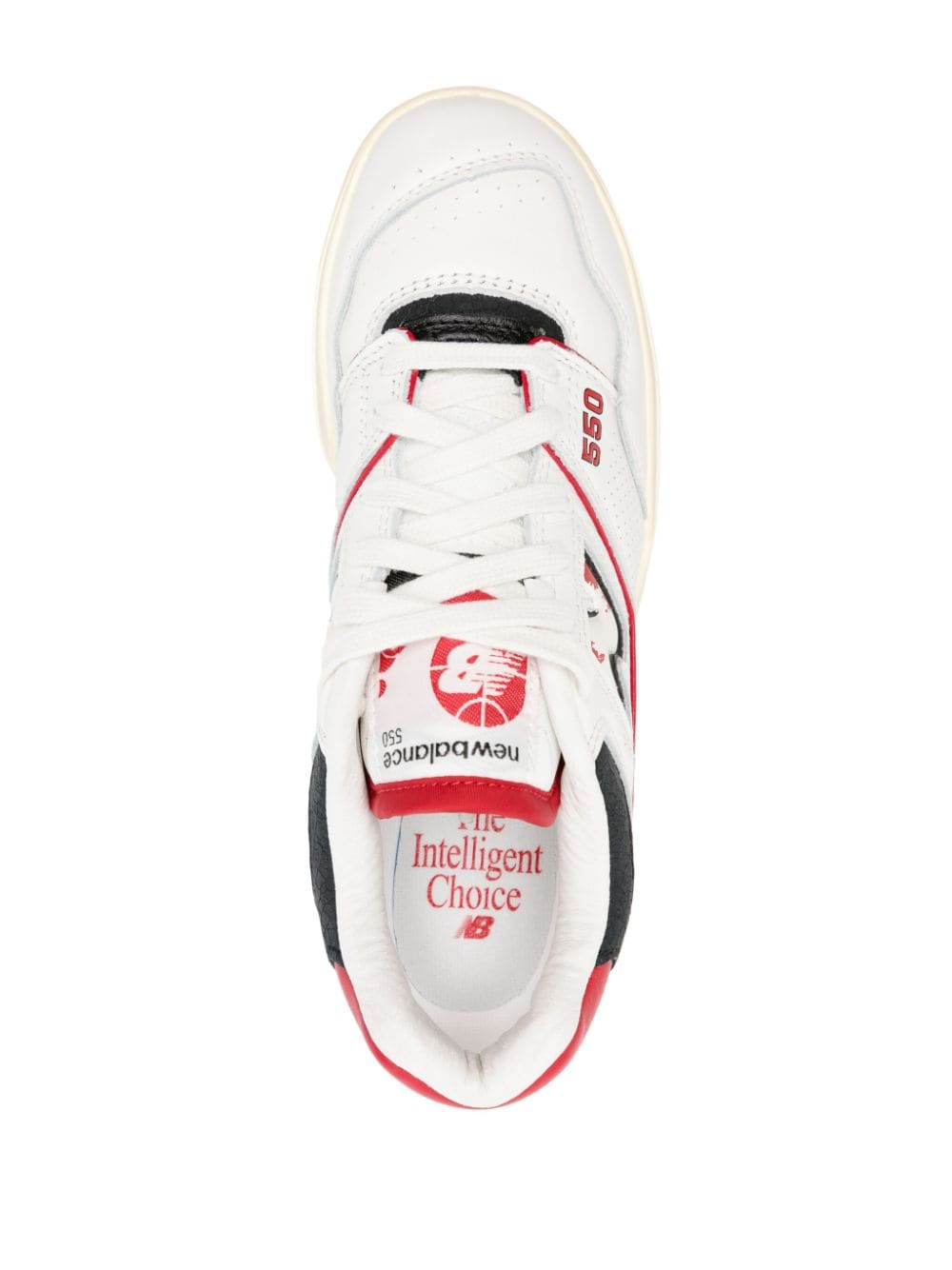 Sneakers basse 550 in bianco e rosso - unisex 