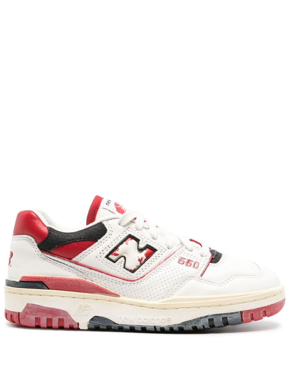 Sneakers basse 550 in bianco e rosso - unisex 