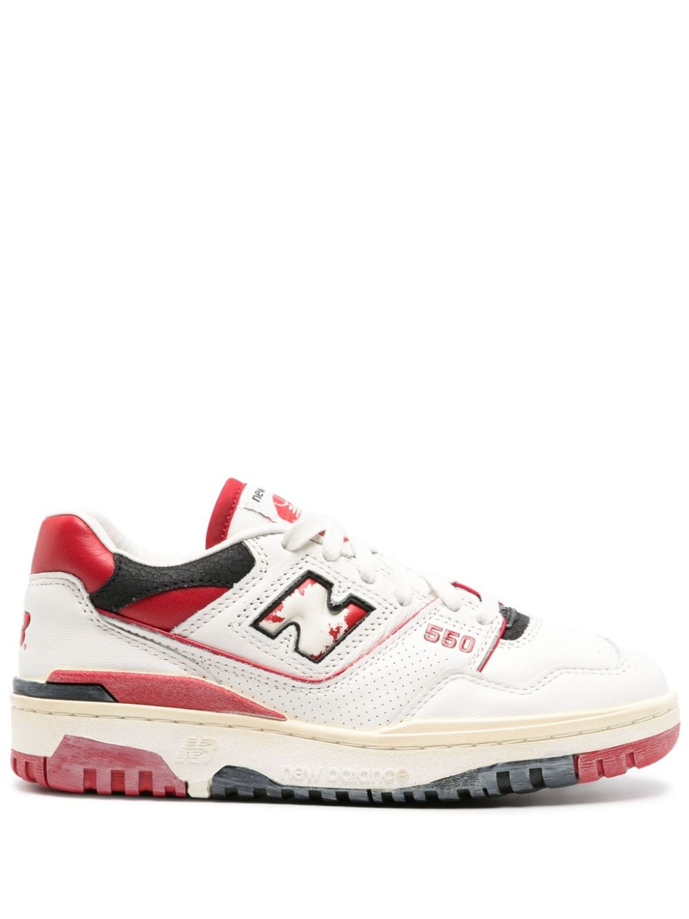 Sneakers basse 550 in bianco e rosso - unisex 