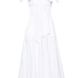 Abito midi svasato con fiocco bianco - donna 