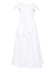 Abito midi svasato con fiocco bianco - donna