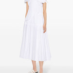 Abito midi svasato con fiocco bianco - donna 