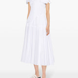 Abito midi svasato con fiocco bianco - donna 