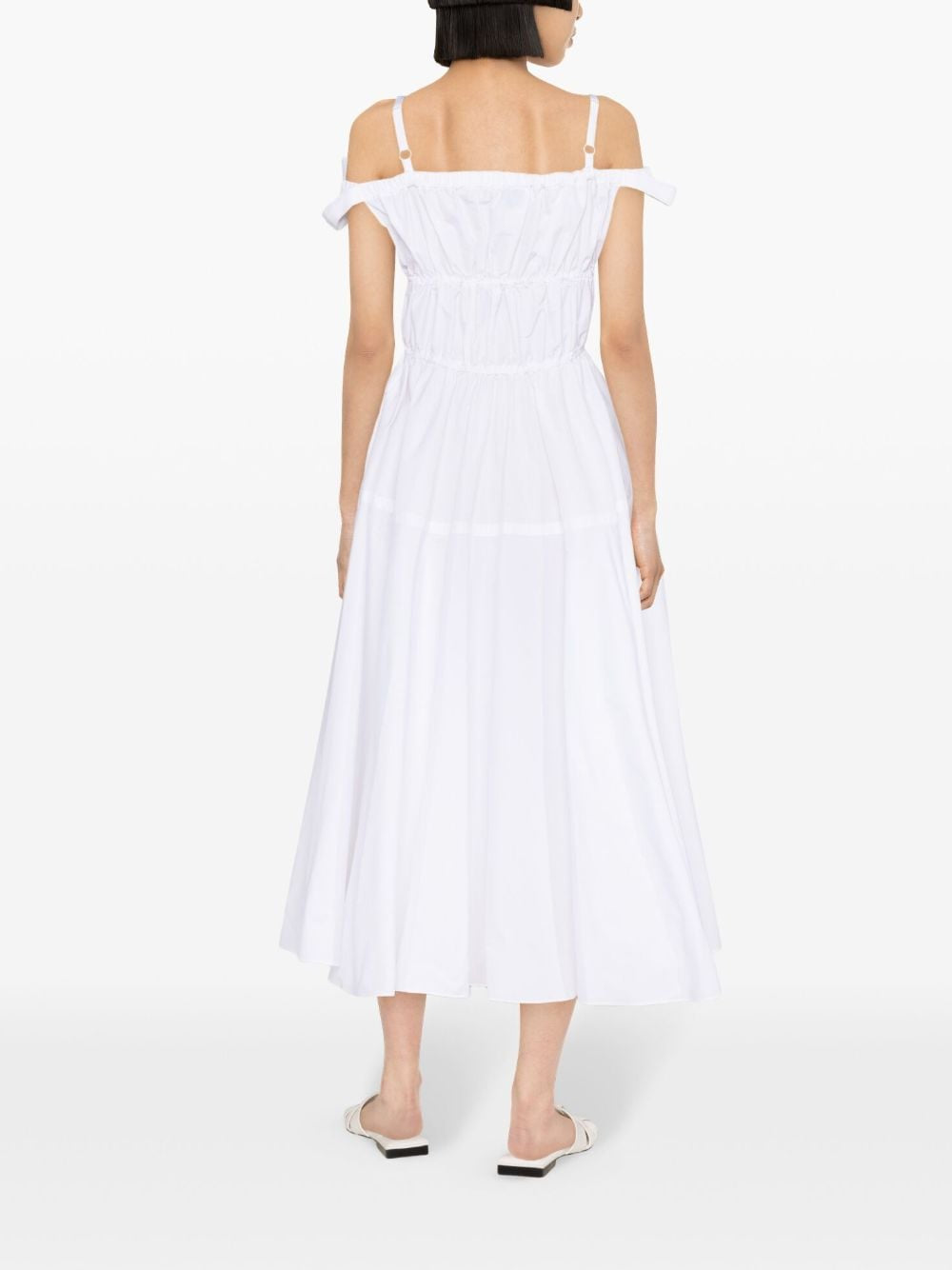 Abito midi svasato con fiocco bianco - donna 