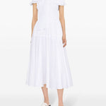 Abito midi svasato con fiocco bianco - donna 