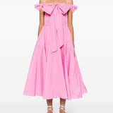 Abito midi da cocktail con fiocco in rosa - donna 