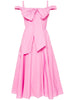Women's pink bow cocktail midi dress
