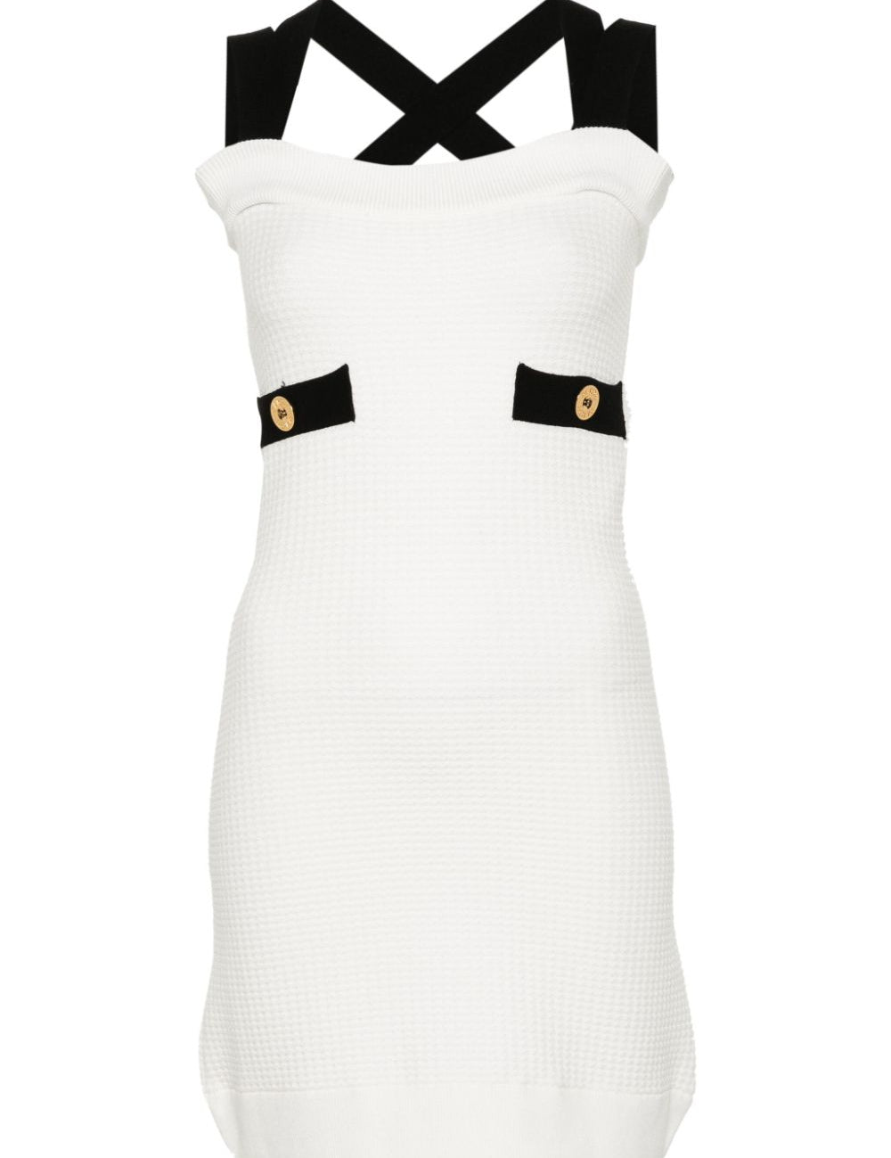 Abito senza maniche in maglia 3D in bianco - donna 