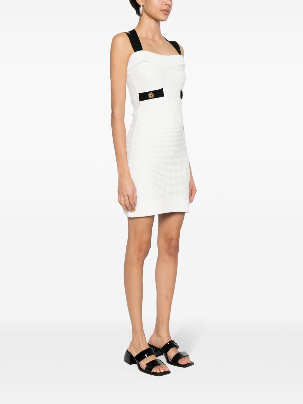 Abito senza maniche in maglia 3D in bianco - donna 