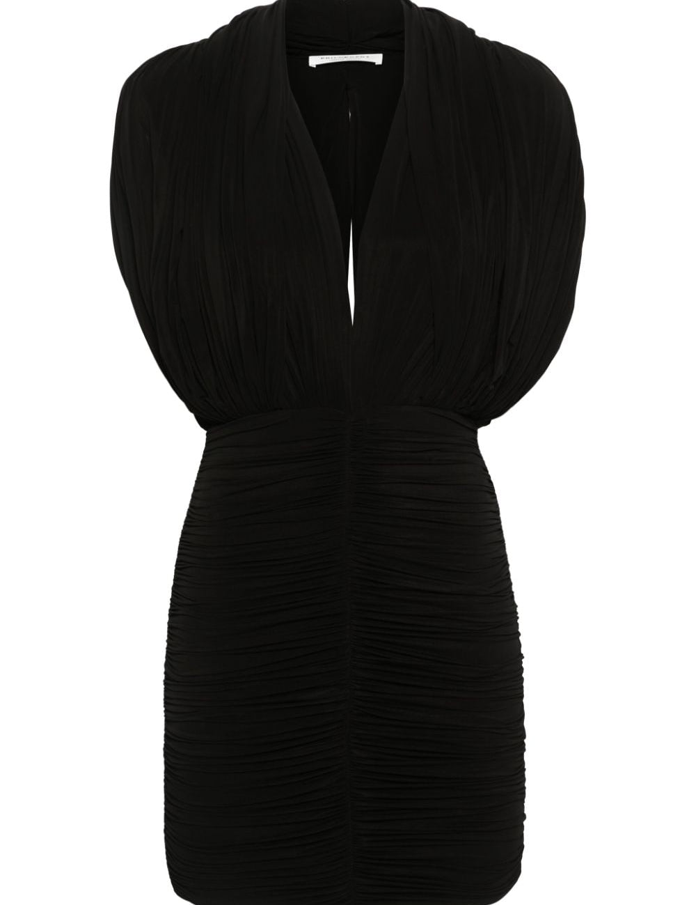 Abito mini drappeggiato in nero - donna 