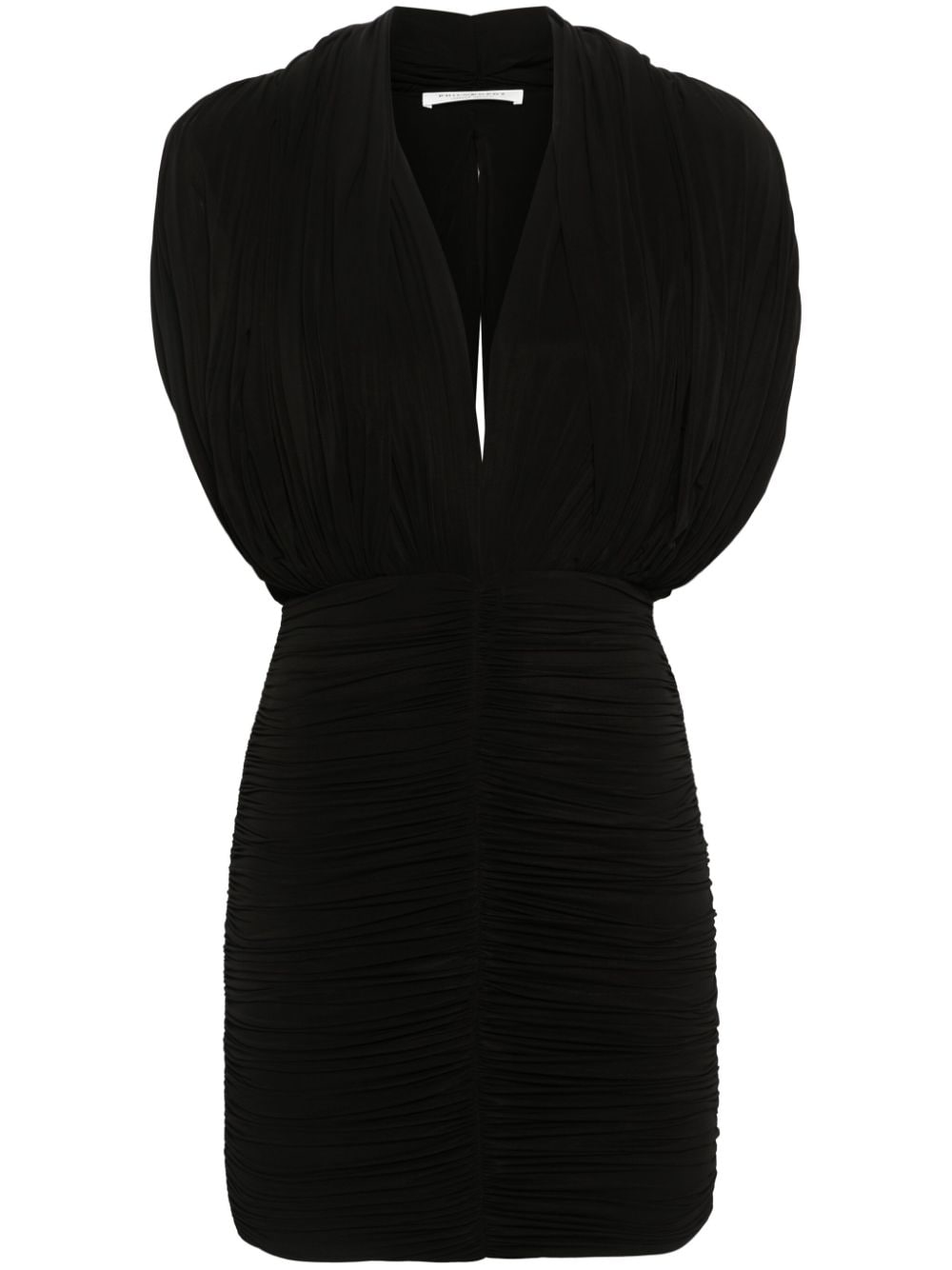 Abito mini drappeggiato in nero - donna 