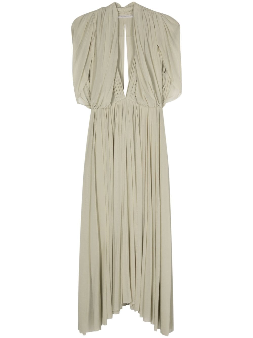Abito con dettagli drappeggiati in grigio - donna 