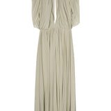 Abito con dettagli drappeggiati in grigio - donna 