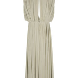Abito con dettagli drappeggiati in grigio - donna 