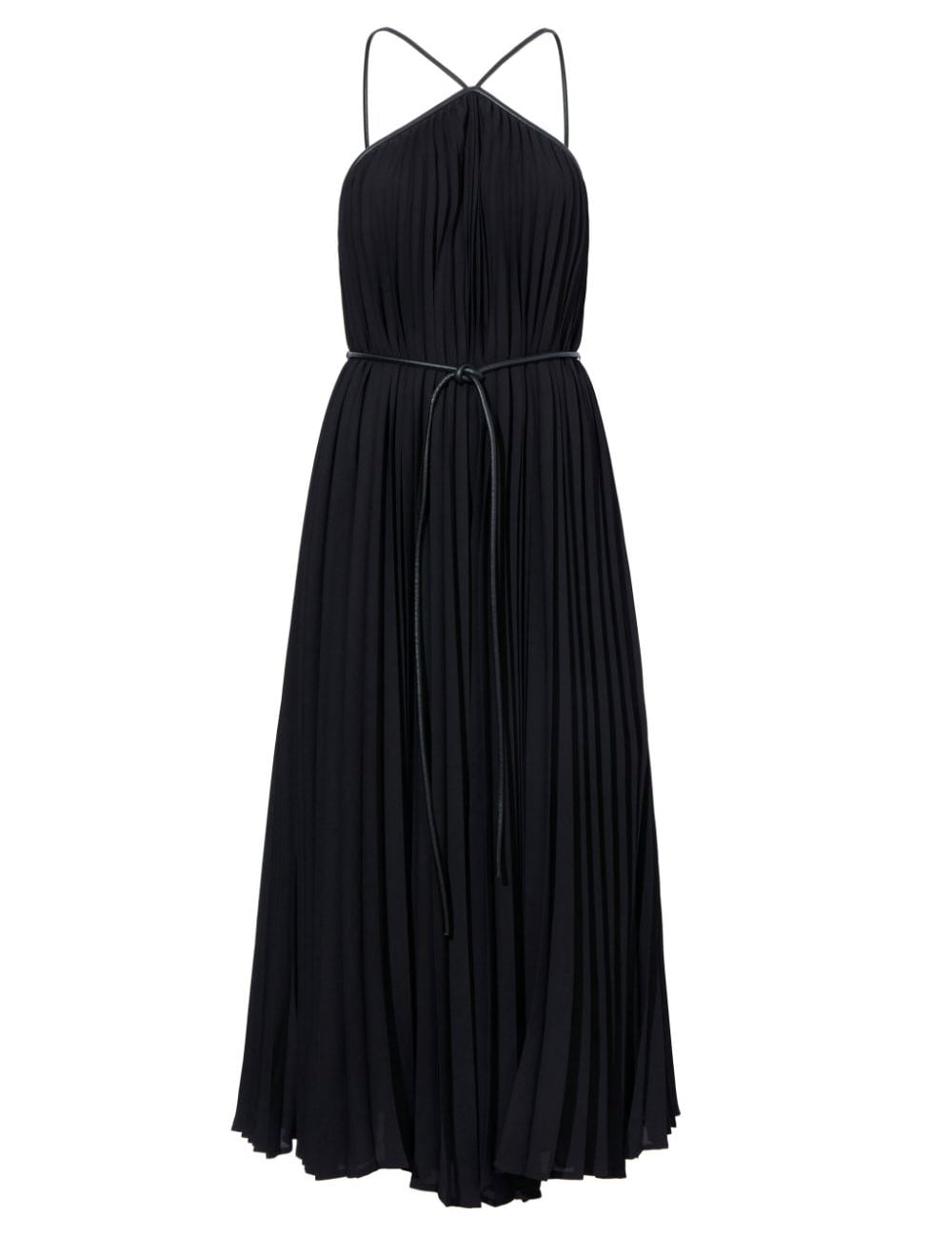 Abito midi celeste in nero - donna 