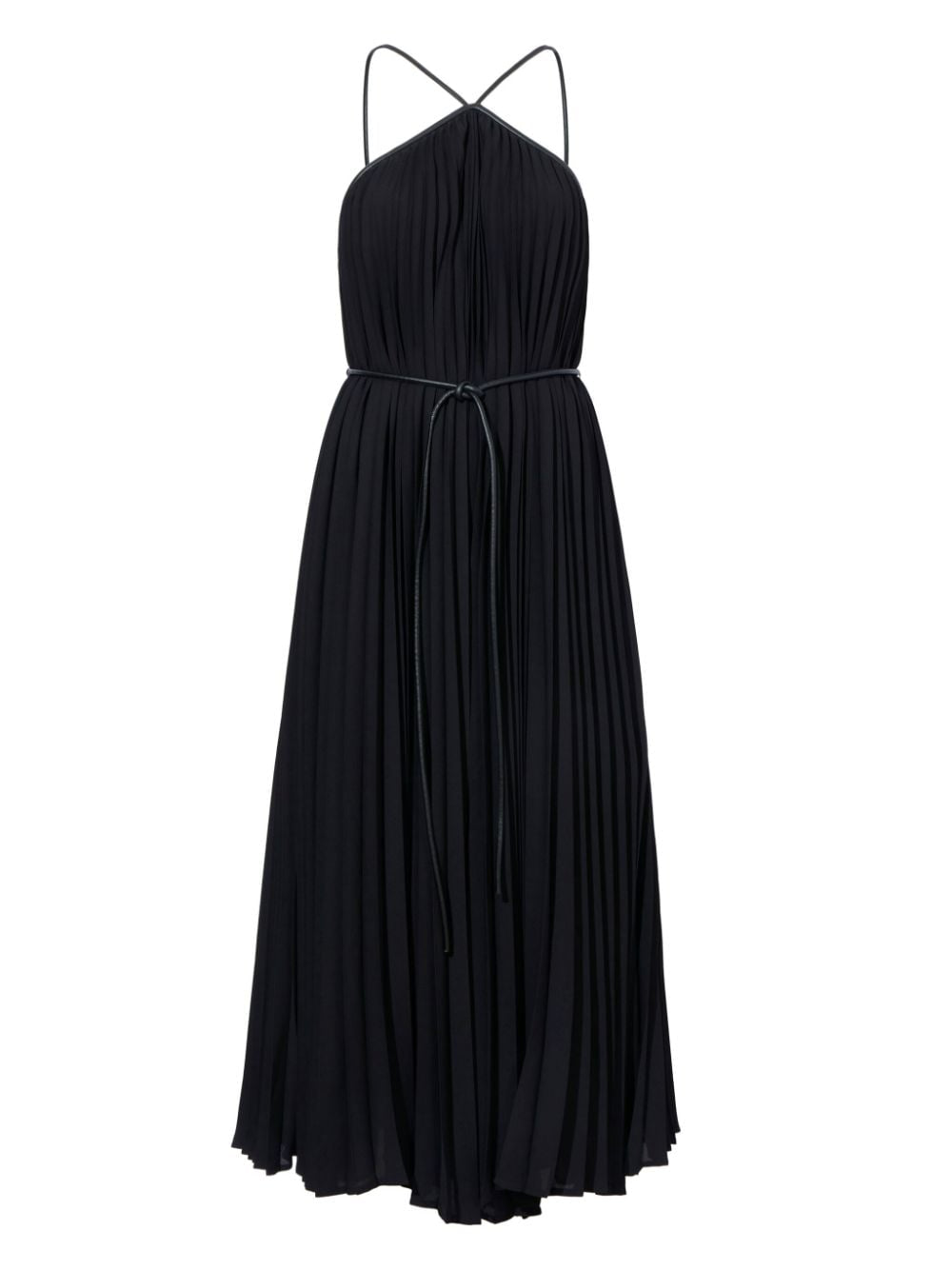 Abito midi celeste in nero - donna 