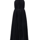 Abito midi celeste in nero - donna 