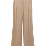Pantaloni a gamba larga in beige - donna 
