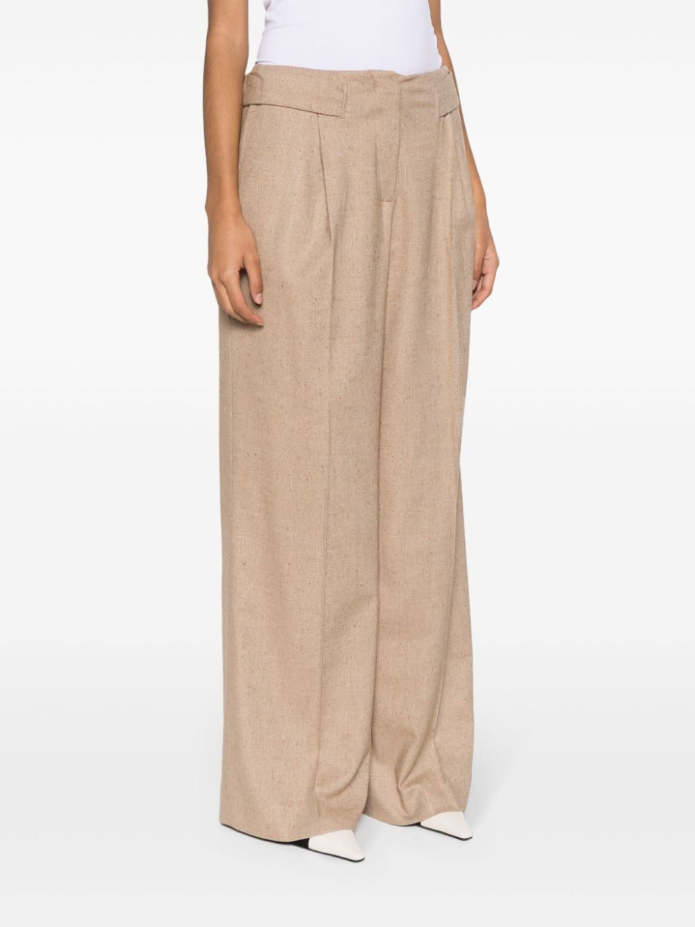 Pantaloni a gamba larga in beige - donna 