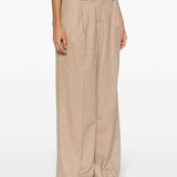 Pantaloni a gamba larga in beige - donna 