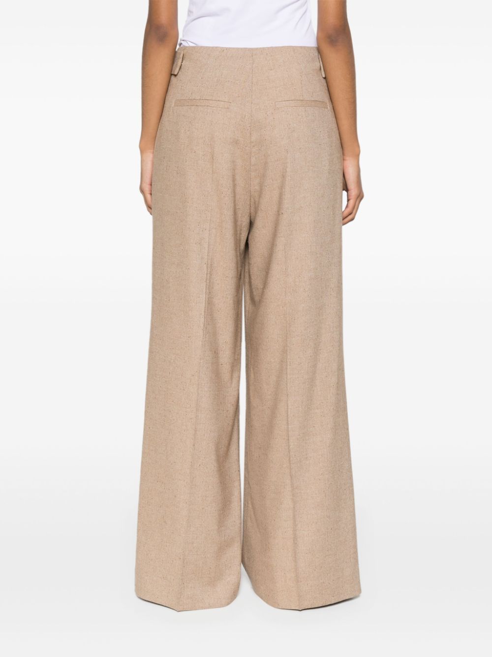 Pantaloni a gamba larga in beige - donna 