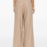 Pantaloni a gamba larga in beige - donna 