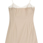 Abito mini con spalline sottili in beige e bianco Remain - donna 