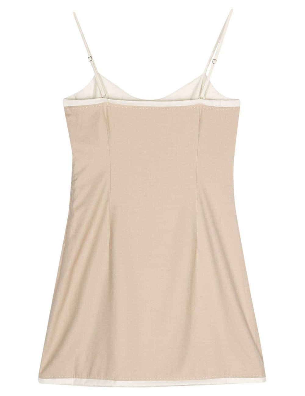 Abito mini con spalline sottili in beige e bianco Remain - donna 