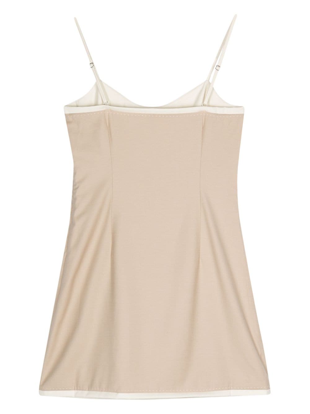 Abito mini con spalline sottili in beige e bianco Remain - donna 