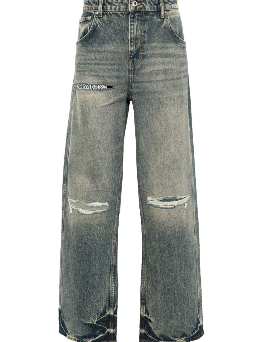 Jeans r3d destroyer a vita media in blu - uomo 