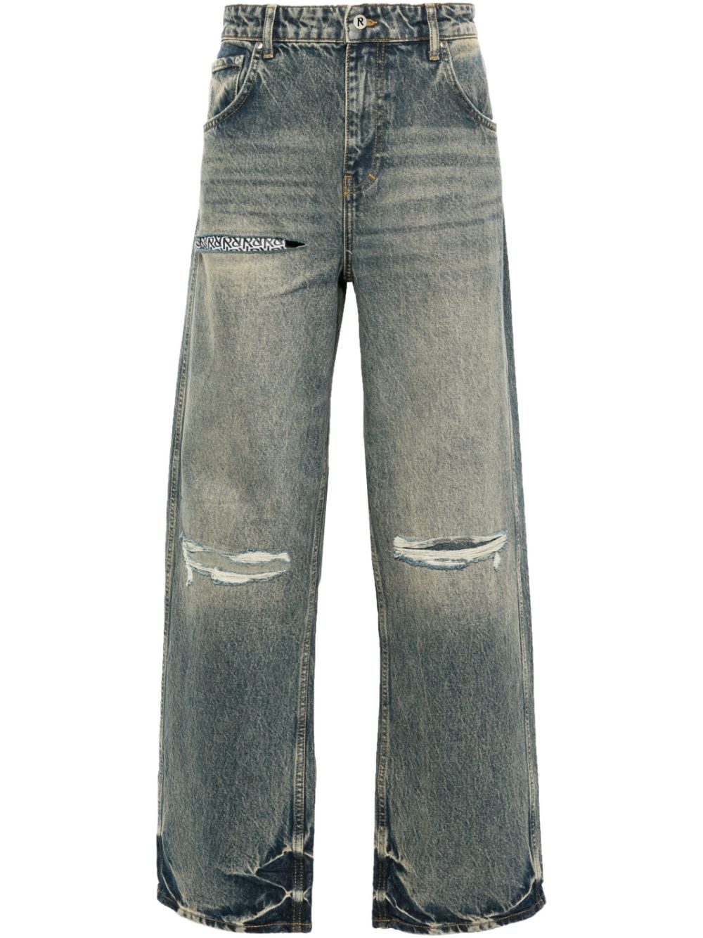 Jeans r3d destroyer a vita media in blu - uomo 
